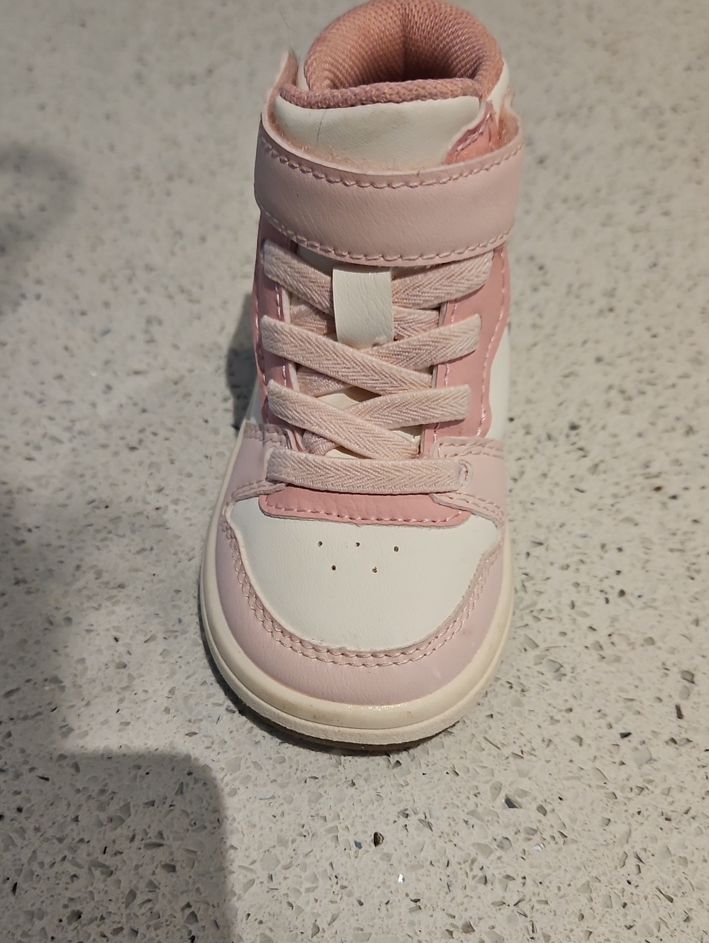 Kids High-Top Sneakers - Pink & White